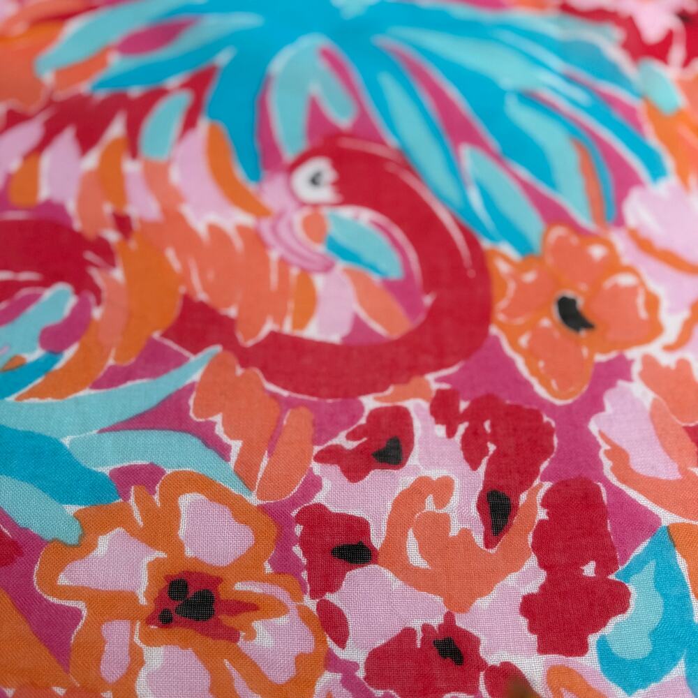 Lilly Pulitzer Silk Cashmere Tropical Flamingo Fringe Scarf Wrap - Picture 8 of 13